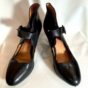 MIZ MOOZ Sz 10 Carissa Mary Jane Heel High Back Pin Up Leather Almond Toe Shoes